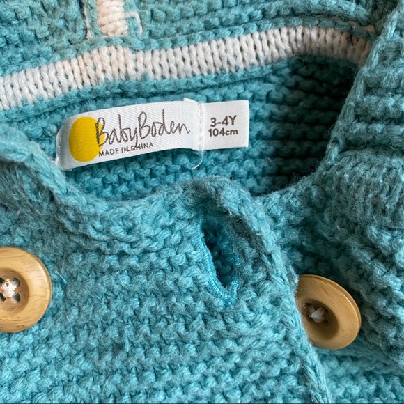 Mini Boden 3/4 girls critter sweater coat - Picture 2 of 8